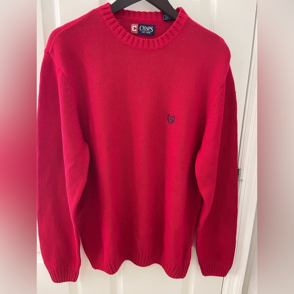 Chaps Vibrant Red Crewneck Sweater‎
